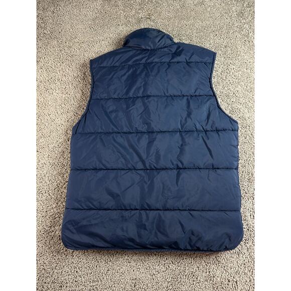 VINTAGE 80s Jc Penney Vest Mens Medium Blue Sleeveless Puffet Coat Outdoors - Picture 6 of 10